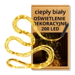 Anielskie włosie wodospad 200LED światełka ciepły biały