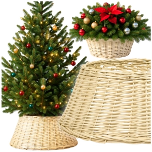 Osłona na stojak pod choinkę kosz beżowy