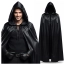 Czarna peleryna z kapturem – kostium na Halloween, bal, cosplay