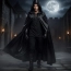 Czarna peleryna z kapturem – kostium na Halloween, bal, cosplay – zdjęcie 6