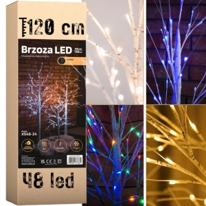 Drzewko świąteczne 48 LED - świecąca brzoza 120 cm