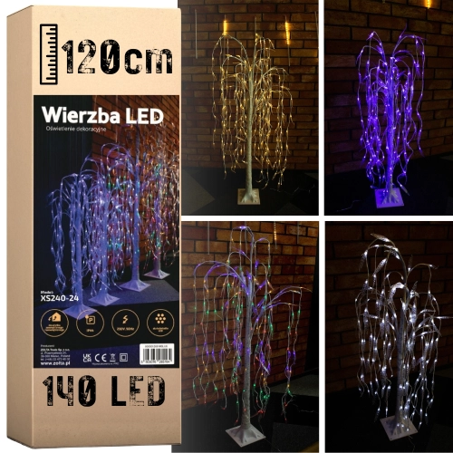 Drzewko świąteczne 140 LED - świecąca wierzba 120 cm