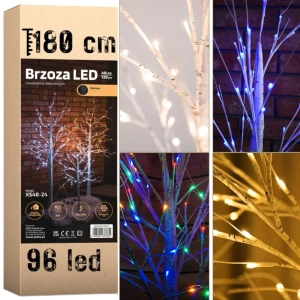 Drzewko świąteczne 96 LED - świecąca brzoza 180 cm