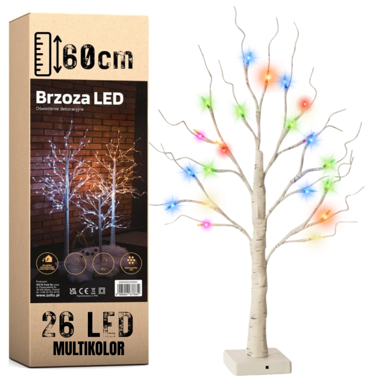 Drzewko świąteczne 26 LED - świecąca brzoza 60 cm – zdjęcie 20