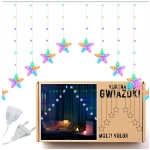 Kurtyna świetlna led lampki światełka okno wiszące gwiazdy multicolor 4,4