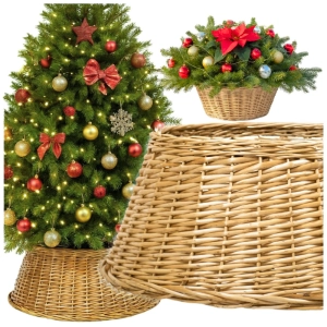 Osłona na stojak pod choinkę kosz naturalna wiklina