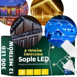 Lampki Świąteczne zewnętrzne SOPLE 300 LED 12M