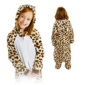 Onesie dziecięce – ciepła piżama / kostium jednoczęściowy Lampart