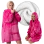 Kocobluza gruba koc bluza z kapturem 2w1 różowa oversize prezent urodzinowy