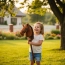 Hobby horse głowa konia na kiju dźwięk pluszowy brązowy miękki grzywa galop – zdjęcie 3