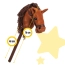 Hobby horse głowa konia na kiju dźwięk pluszowy brązowy miękki grzywa galop – zdjęcie 12