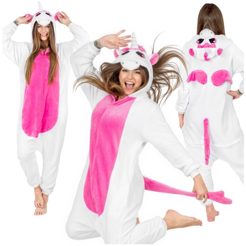 Kigurumi Onesie – kostium/piżama jednoczęściowa unisex różowy Jednorożec