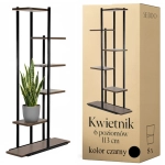Kwietnik stojący metalowy piętrowy 6 półek czarny nowoczesny 113cm loft