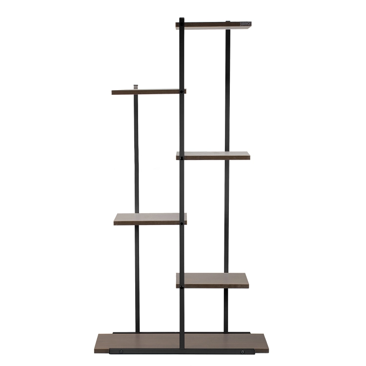 Kwietnik stojący metalowy piętrowy 6 półek czarny nowoczesny 113cm loft – zdjęcie 3