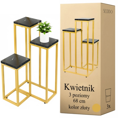 Kwietnik wielopoziomowy 3 poziomy stojak podłogowy rustykalny loftowy 68cm