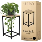Kwietnik stojący metalowy drewniany loft industrial rustykalny 1 półka 42cm
