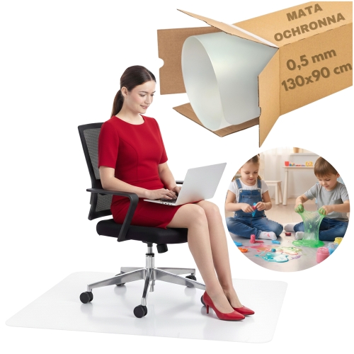 Mata ochronna pod fotel 0,5mm 130x90cm do pokoju fotela dziecięcego szkoły