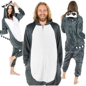 Kigurumi Onesie – kostium/piżama jednoczęściowa unisex Lemur