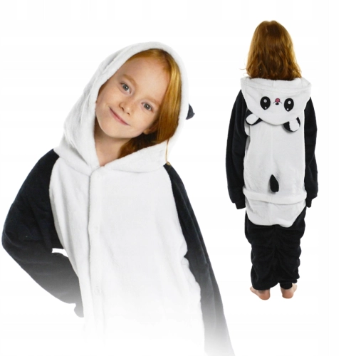 Piżama dziecięca – kostium jednoczęściowy Panda na guziki