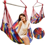 Krzesło brazylijskie fotel wiszący hamak ogrodowy z drążkiem huśtawka boho
