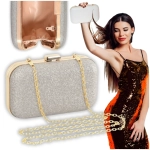 Torebka kopertówka srebrna wieczorowa