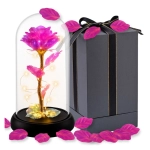 Wieczna róża w szkle LED świecąca pomysł na prezent 