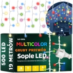Lampki Świąteczne zewnętrzne SOPLE 500 LED 19M
