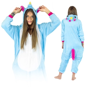 Pegaz Kigurumi Onesie – kostium/piżama jednoczęściowa unisex niebieski 