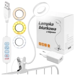 Lampka biurkowa z klipsem biała