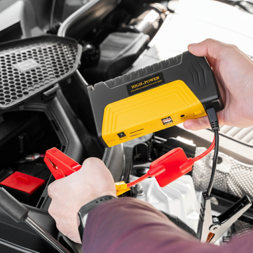 Urządzenie rozruchowe jump starter 6000 mAh latarka młotek powerbank zestaw – zdjęcie 2