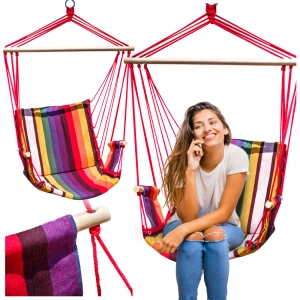 Hamak ogrodowy krzesło bujane brazylijskie fotel wiszący z podłokietnikiem