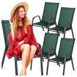 Krzesło ogrodowe metalowe zielone 4 sztuki