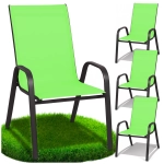 Krzesła ogrodowe metalowe na balkon taras fotel ogród zielone mocne 4 szt