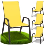 Krzesła ogrodowe metalowe na taras balkon fotel do ogrodu nowoczesne 4 szt