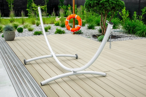 Stelaż stojak z kółkami 300kg biały xxl na hamak ogrodowy solidny metalowy | GoGarden – zdjęcie 2
