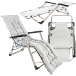 Leżak ogrodowy plażowy składany poduszka zero gravity krzesło