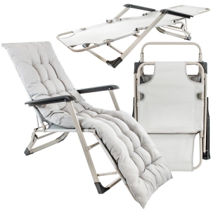 Leżak ogrodowy plażowy składany poduszka zero gravity krzesło
