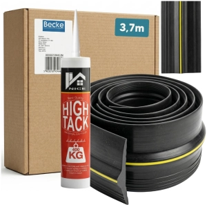 Uszczelka progowa dolna do bramy garażowej 8 cm x 3,7 m + klej