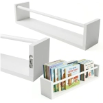 Półka na książki wisząca 60 cm z MDF – biała