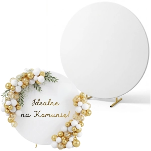 Ścianka do zdjęć - zestaw złoty stelaż z pokrowcem na komunię