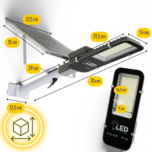 Lampa solarna ogrodowa LED 8W z pilotem zewnętrzna | LedSolution – zdjęcie 2