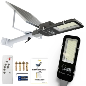 Lampa solarna uliczna LED 12W z pilotem zewnętrzna | LedSolution