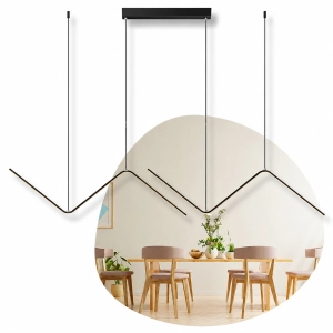 Nowoczesna lampa wisząca LED czarna geometryczna nad stół | LedSolution