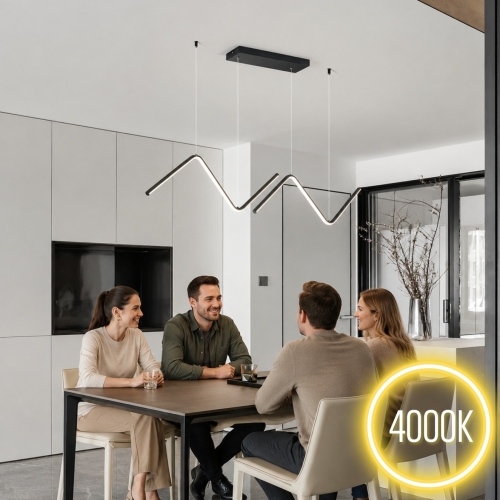 Nowoczesna lampa wisząca LED czarna geometryczna nad stół | LedSolution – zdjęcie 2