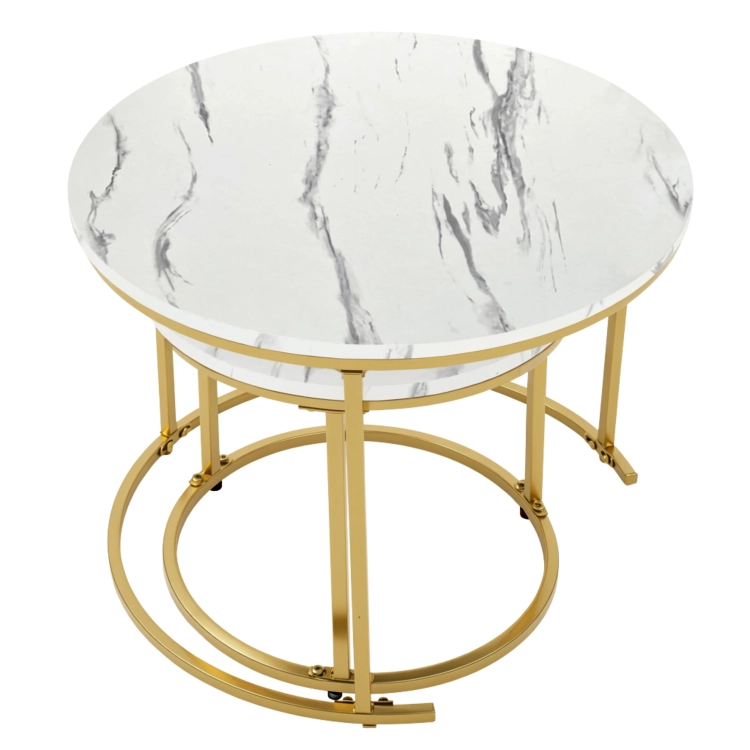 Stoliki okrągłe kawowe industrialne glamour stolik 60x60 40x40 ława zestaw | Seddo – zdjęcie 4