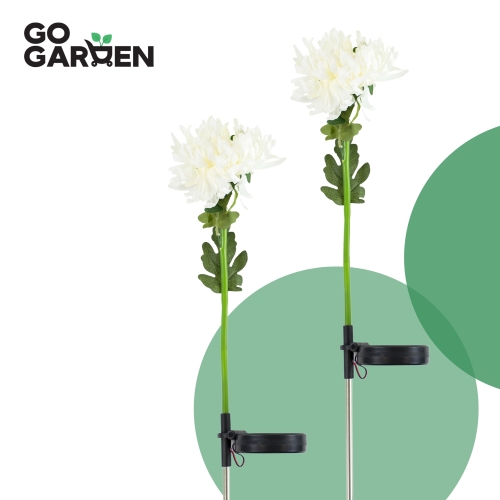 Zestaw 2 szt. lamp led chryzantema biała | GoGarden – zdjęcie 2