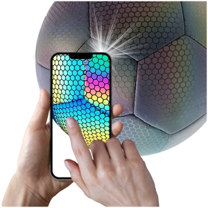 Piłka nożna odblaskowa świecąca lumi do nogi rozm 5 holograficzna football | Viva fitness