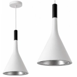 Lampa wisząca sufitowa biała stożkowa nowoczesna