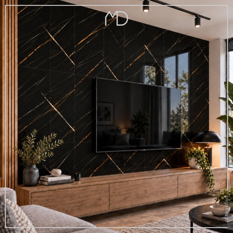 Dekoracyjne panele ścienne samoprzylepne marmur czarny z żółtym 30×60 cm – zdjęcie 9