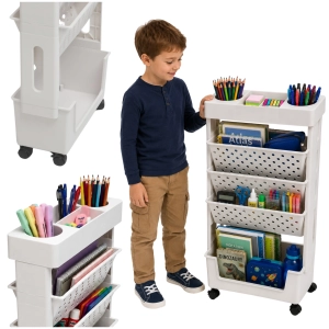 Regał mobilny na kółkach organizer na książki do kuchni łazienki biura | MORE&DECO